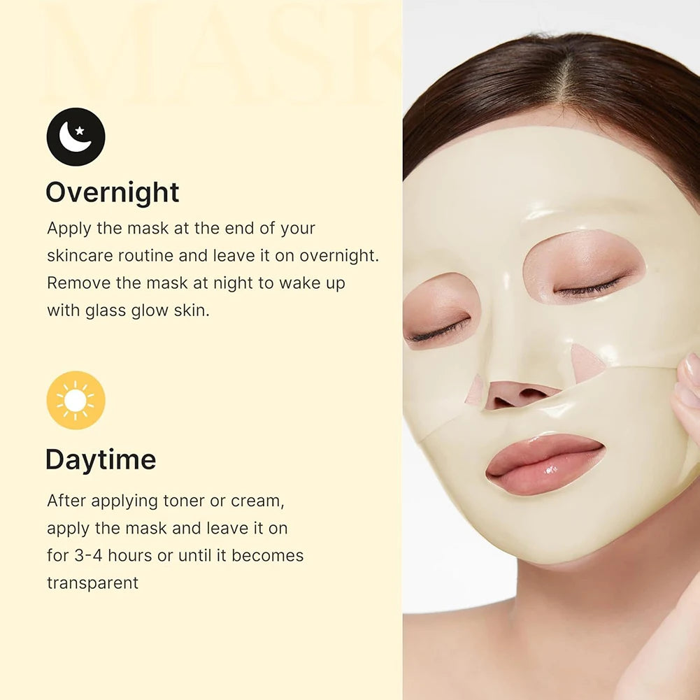 4pcs/Box Absorbable Kojic Acid Turmeric Brightening Gel Mask Collagen Moisturizing Facial Mask Retinol Anti Wrinke Firming Mask