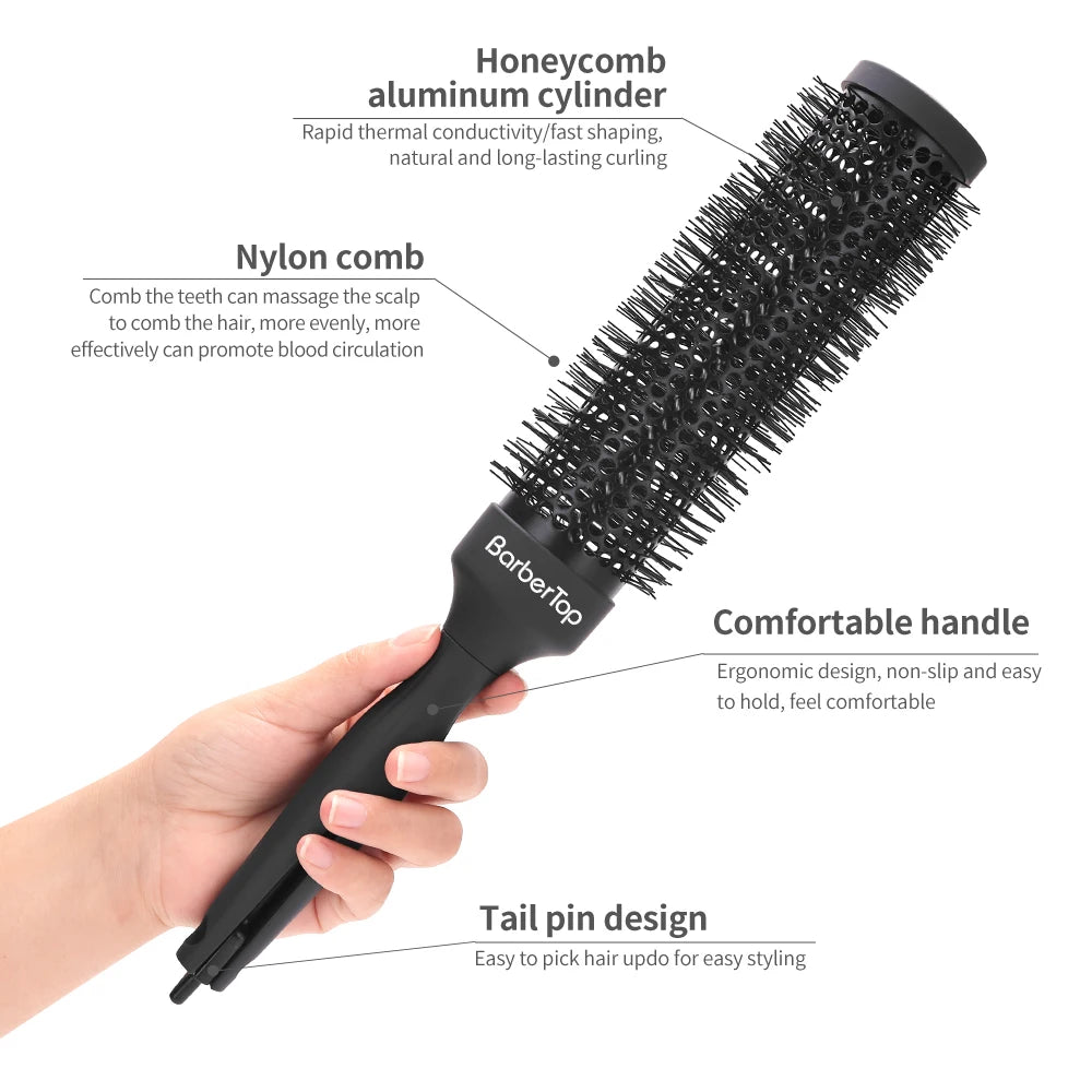 Extra Long Hair Rolling Brush 35cm - Professional Styling Tool for Blowout, Volumizing Hair Roller, Heat Resistant Salon Use