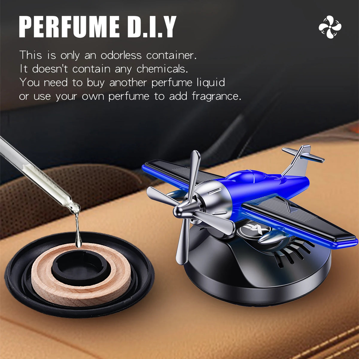 Unscented No perfume DIY fragrance diffuser Swing Rotate solar car air freshener dashboard plane ornament decoration accessories