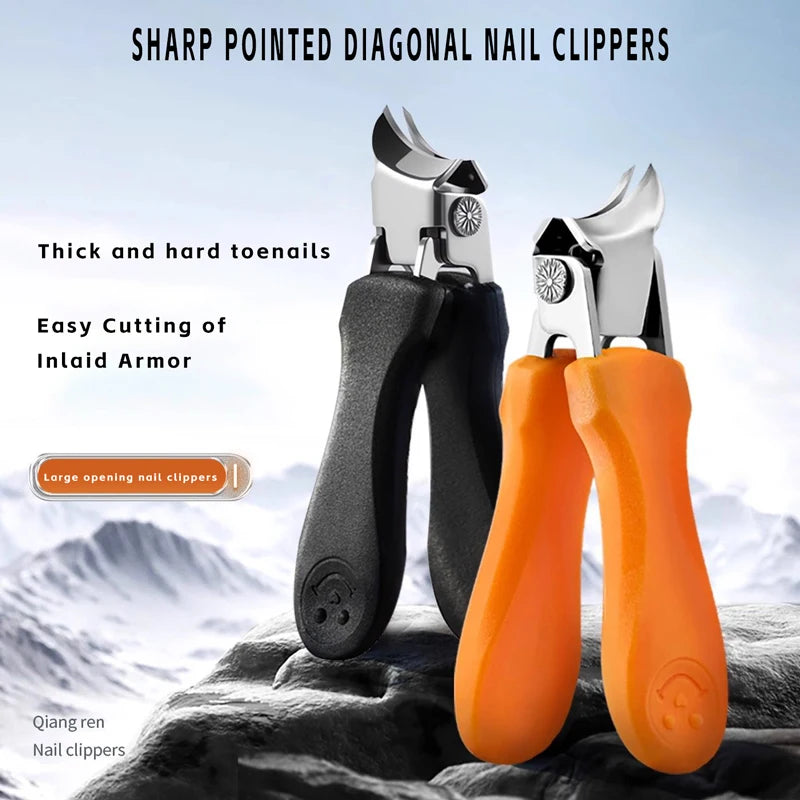 Large-Opening Slanted Nail Clippers, Special Nail Scissors for Thick Toenails, Ingrown Nails and Nail Grooves, Nail Drills
