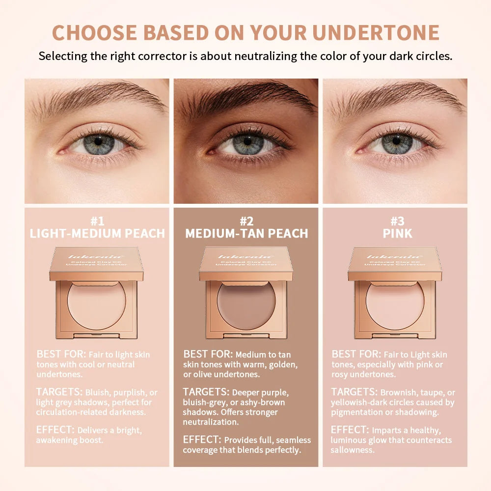 Lakerain Under-eye Color Correcting Concealer Covers Dark Circles Neutralizes Skin Moisturizing Natural-looking Concealer Cream
