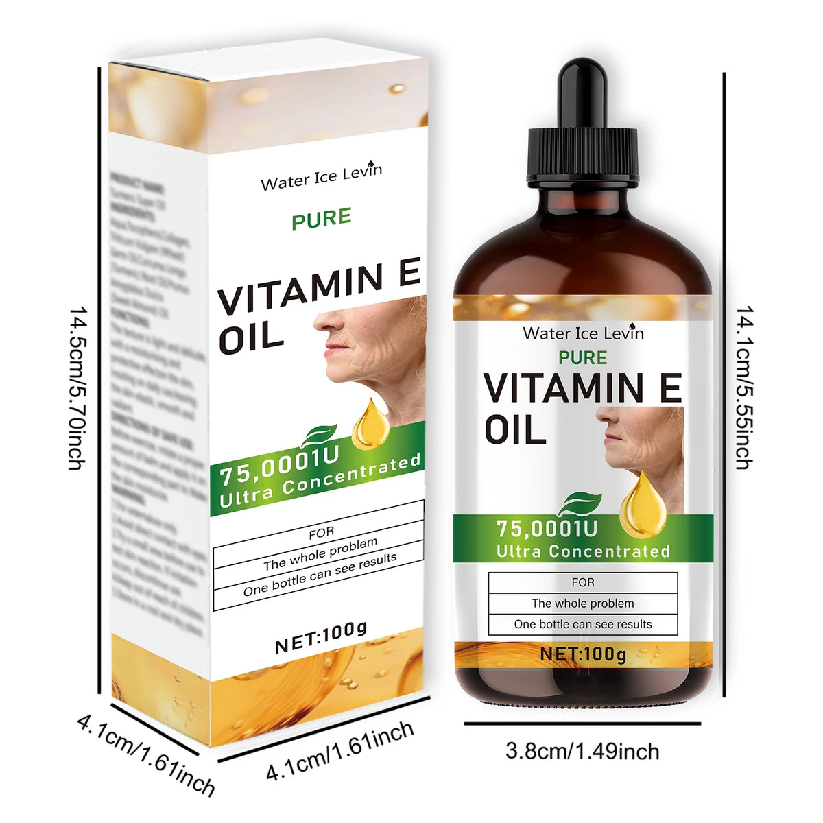 Natural Vitamin E Essential Oil for Morning and Evening Skin Care, Hypoallergenic, Makes Skin Soft and Smooth, Suitable for All Skin Types, Unisex Adult Formula