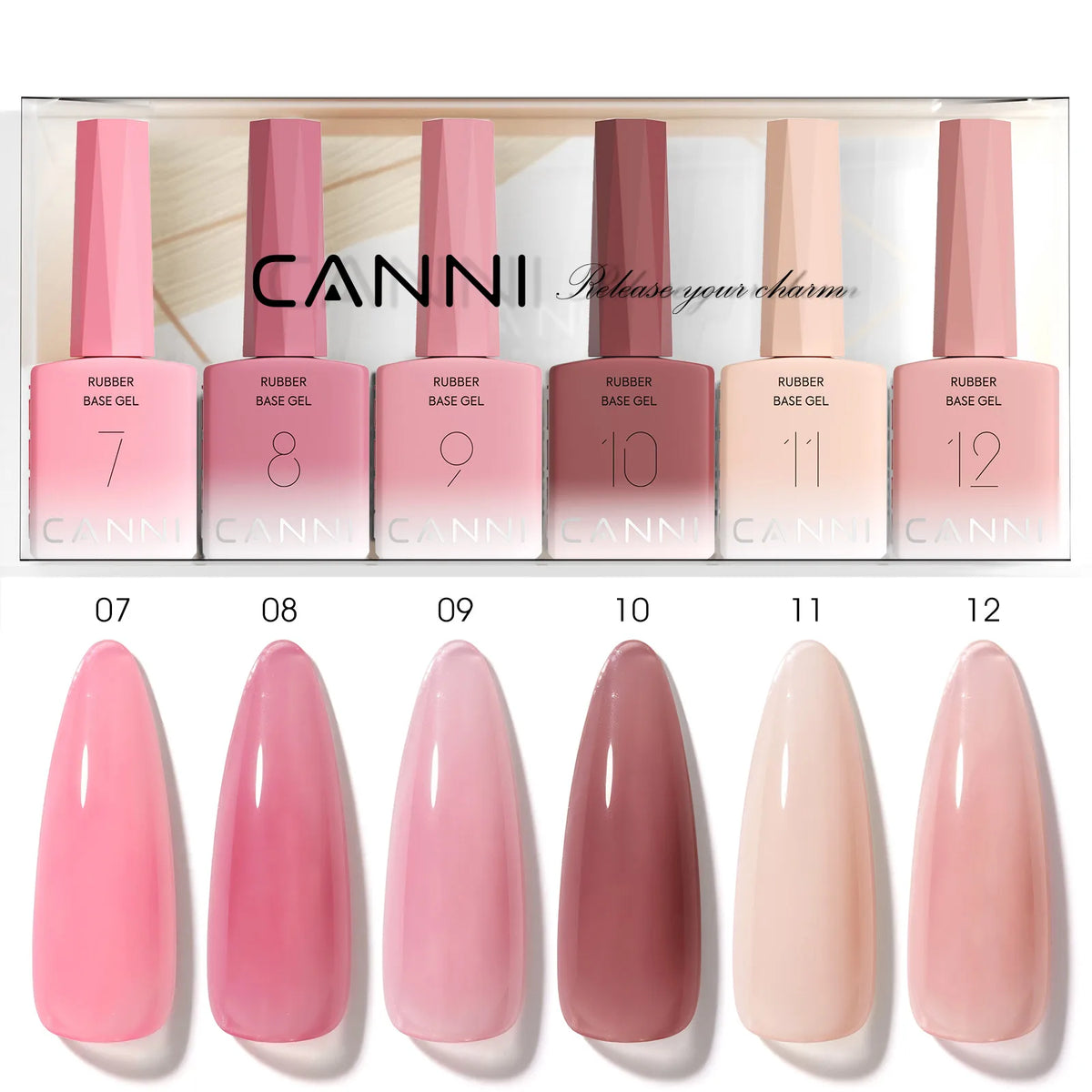 9ml*6pcs CANNI Nail Gel Polish Set TPO FREE Jelly Nude Pink Rubber Base Reinforce UV Construction Gel Soak off UV LED Gel Kit