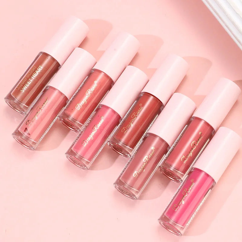 8 Colors Natural Lasting Mini Velvet Matte Liquid Blusher Peach Pink Tone Facial Contour Blush Makeup Women's Cosmetics