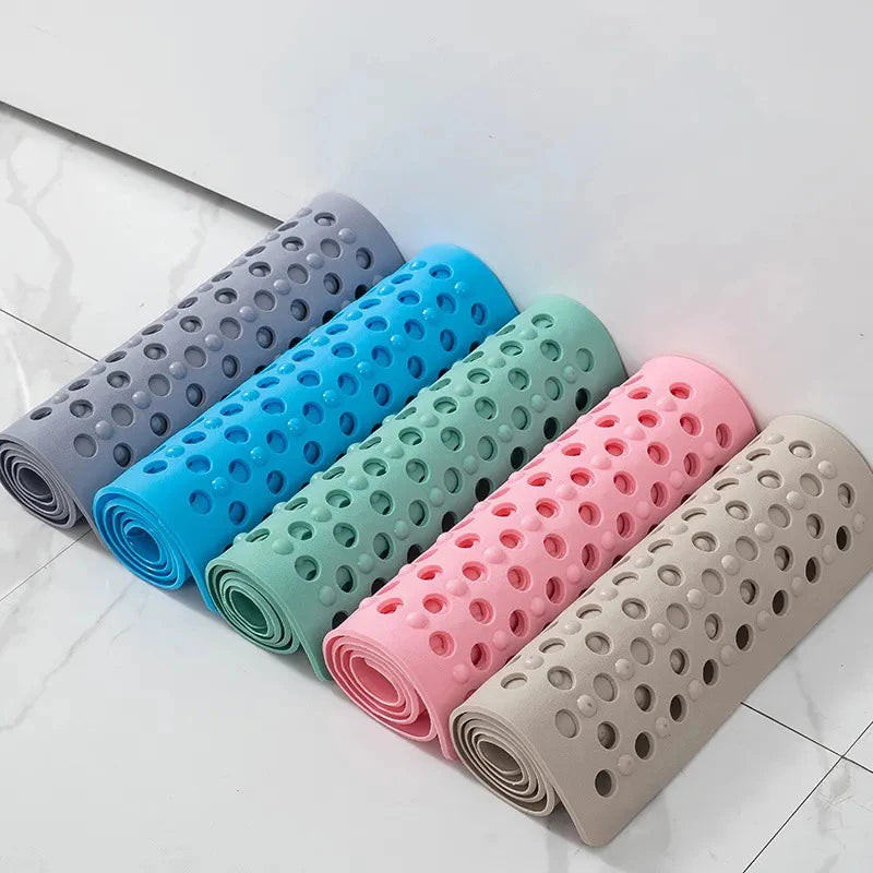 New Slip Anti Mould Rubber Anti Slip Bath Mat With Drain Holes Machine Washable Antibacterial Resistant Shower Mat Shower Or Tub