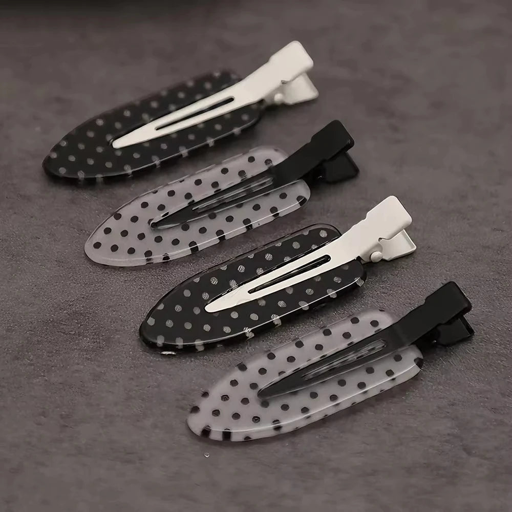 Black White Polka Dot Acrylic Hair Clips Minimalist Secure Hold Suitable for Daily Wear Party Outfits Hair Styling Accessories