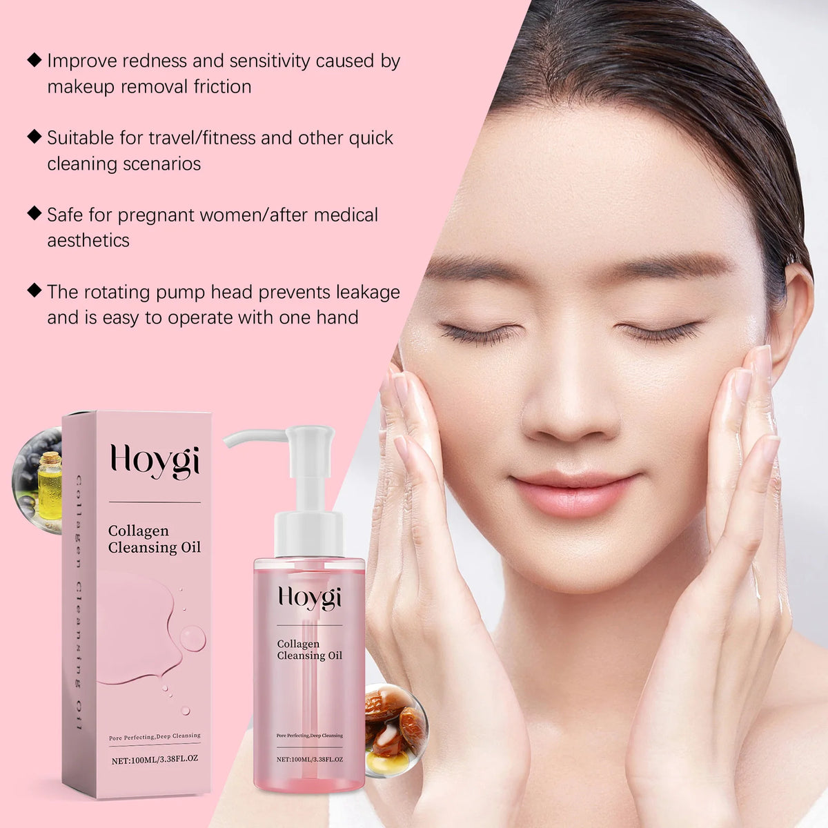 Collagen Cleansing Oil Makeup Remover Deep Cleansing Pores Exfoliation Dissolve Sunscreen Blackhead Refresh Makeup Removal Oil