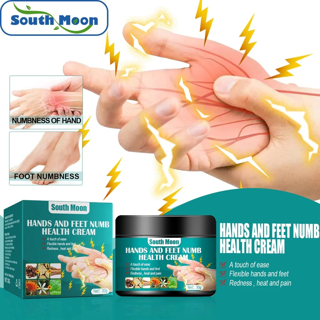 South Moon Hand and Foot Numb Cream Hand Leg Cramp Cream for Numbness Knee Numb Relief Muscle Sprains Bone Ache Health Care