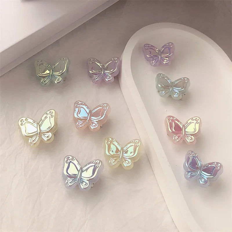 10Pcs/Lot Girls Hair Accessories Colorful Butterfly Hairpin Fairy Side Bangs Front Duckbill Plaited Hair Clip Children Headdress