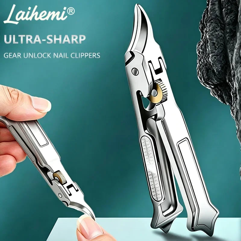 Laihemi Gear Unlocking Toenail Scissors, Ergonomic Design, Suitable for Embedded Nails and Thick Nails