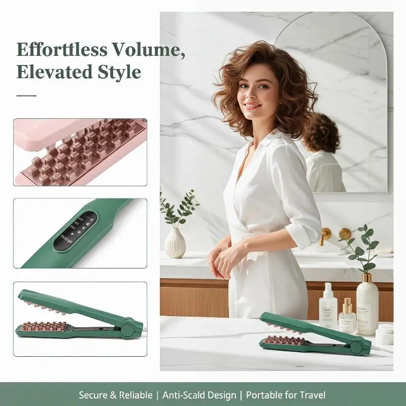 Fluffy Hair Curler 3D Grid Corn Perm Splint Hair Crimper Volumizer Ceramic Professional 4 Temperatures Styling Tool