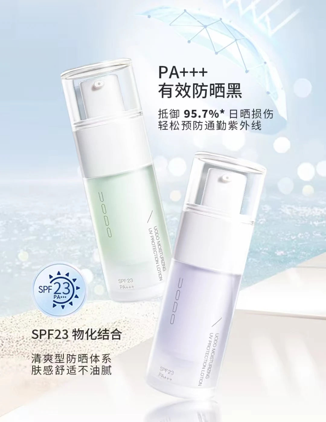 UODO Sunscreen Primer Lotion BB Cream Color Isolation Moisturizing UV Protection SPF 23 Longlasting Brighten Skin Makeup