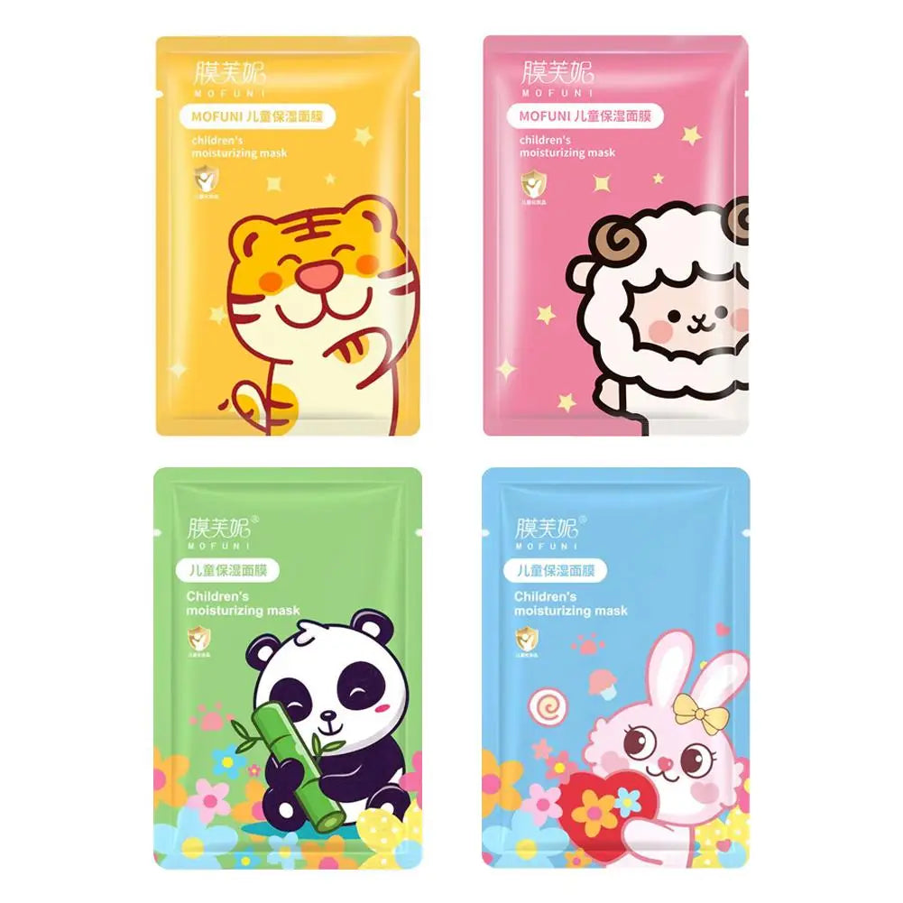 1/5pcs Cartoon Facial Mask For Children Deep Hydrating Sheet Mask Moisturizing Skincare Tiger Rabbit Face Mask Skin Care