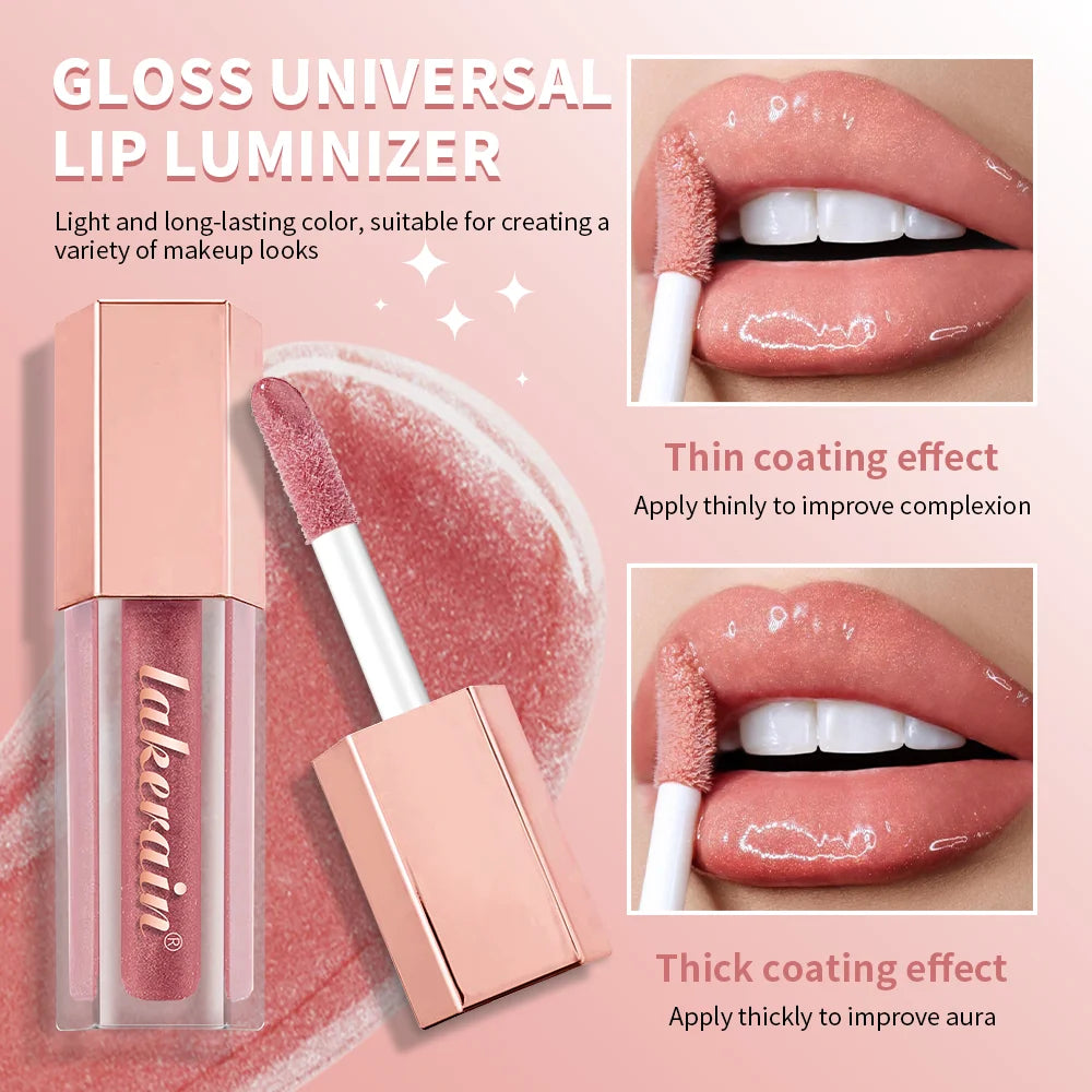 Diamonds Glitter Gloss Universal Lip Luminizer 8 Colors Lip Gloss Non-sticky Moisturizing Plumper Long Lasting Glitter Liquid