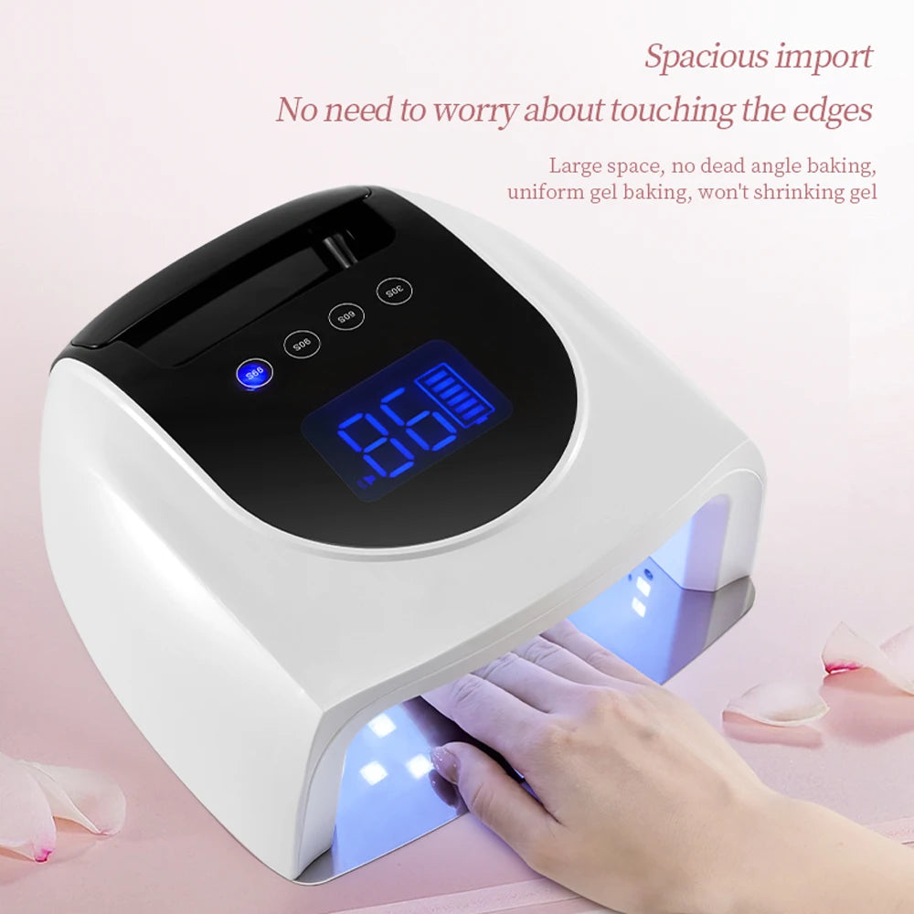 96W Magnetic Removable Bottom Nail Lamp Wireless Gel Polish Dryer Manicure Machine UV LED Light for Nail Portable Nail Lamp
