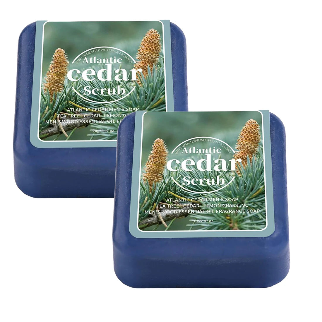Natural Soap for Men, Handmade Moisturizing&Exfoliating Scrub Soap Bar with Essential Oils, Cleansing Nourishing Mens Bar Soap