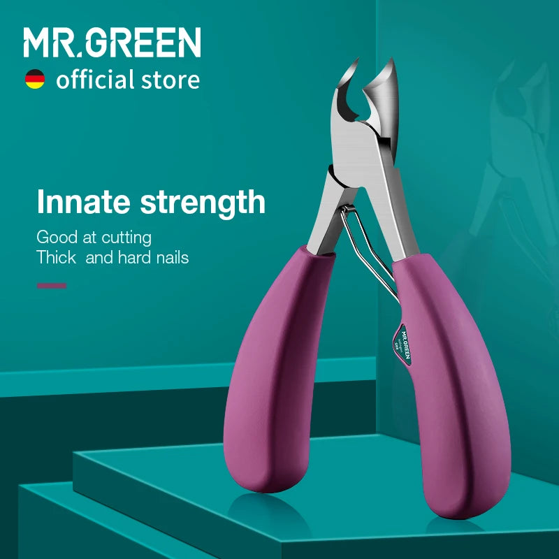 MR.GREEN Nail Clipper Stainless Steel Ingrown Toenail Clipper Good at Cutting Thick and Hard Nails Pedicure Manicure Tool