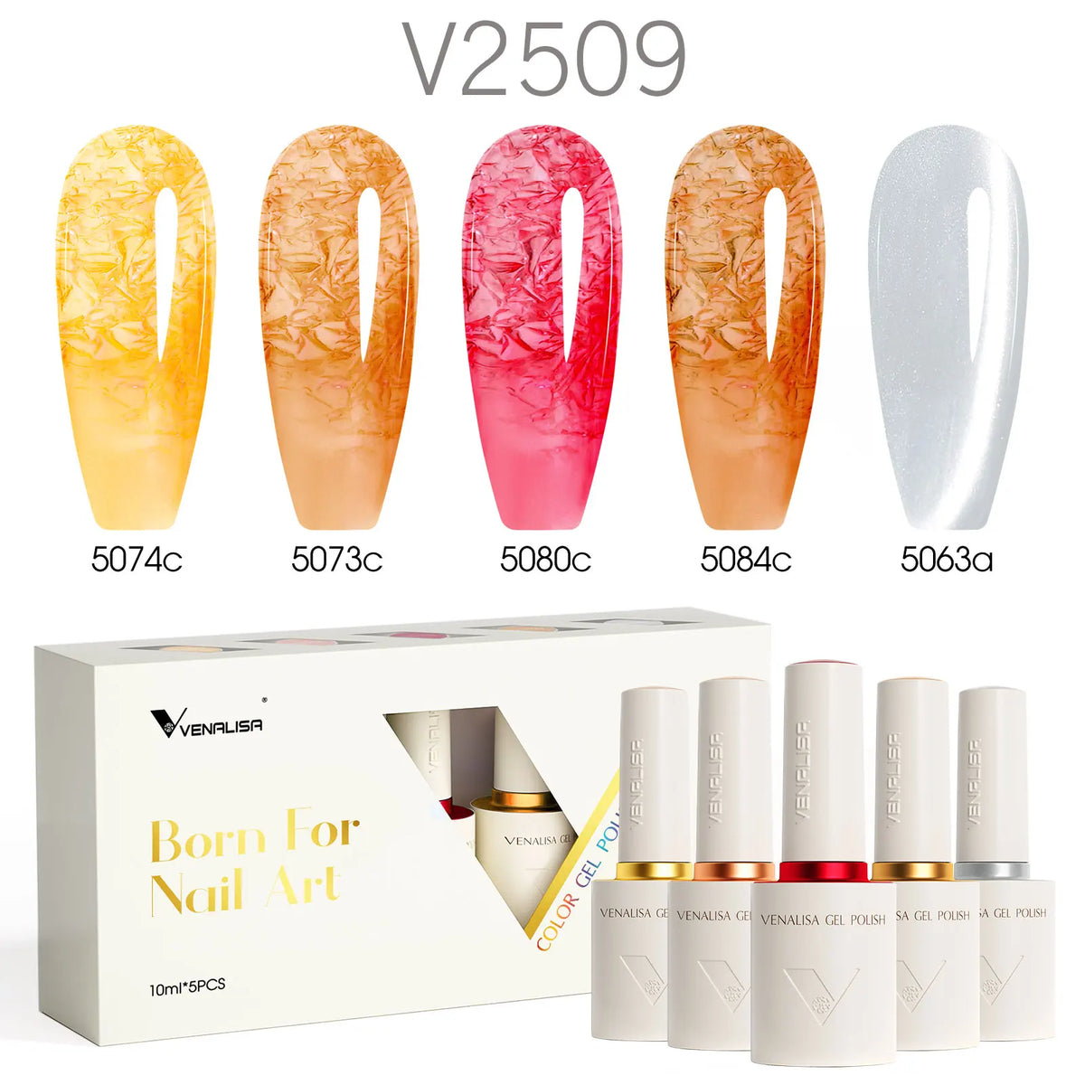2/3/5pcs/Kit Venalisa 10ml Glossy Color Nail Gel Polish Combo HEMA FREE Long Wear Top Coat Kit Soak Off UV LED Gel Nail Manicure