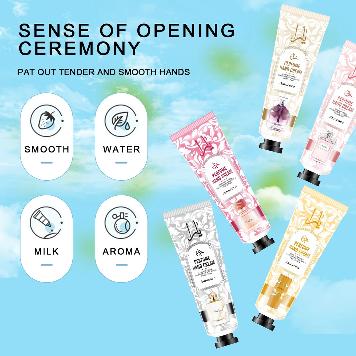 Amococo Perfume Hand Cream Set Moisturizing Hand Lotion Gift Box For Women Travel Size Hand Care Kit