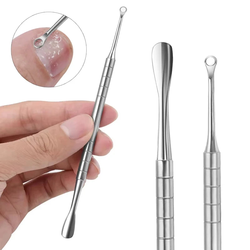 New Double-ended Nail Beveled Head Cuticle Pusher Remover Stainless Steel Cuticle Remover Manicure Sticks Nail Care Cleaner Tool