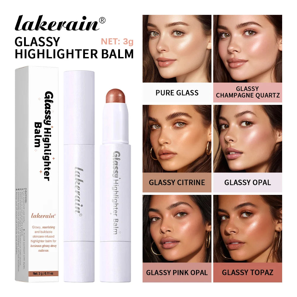Glassy Highlighter Balm Brighten Complexion Deep Hydration Long Lasting Wear Highlighting Cream Eye Cheek Lip Body Glossy Pen