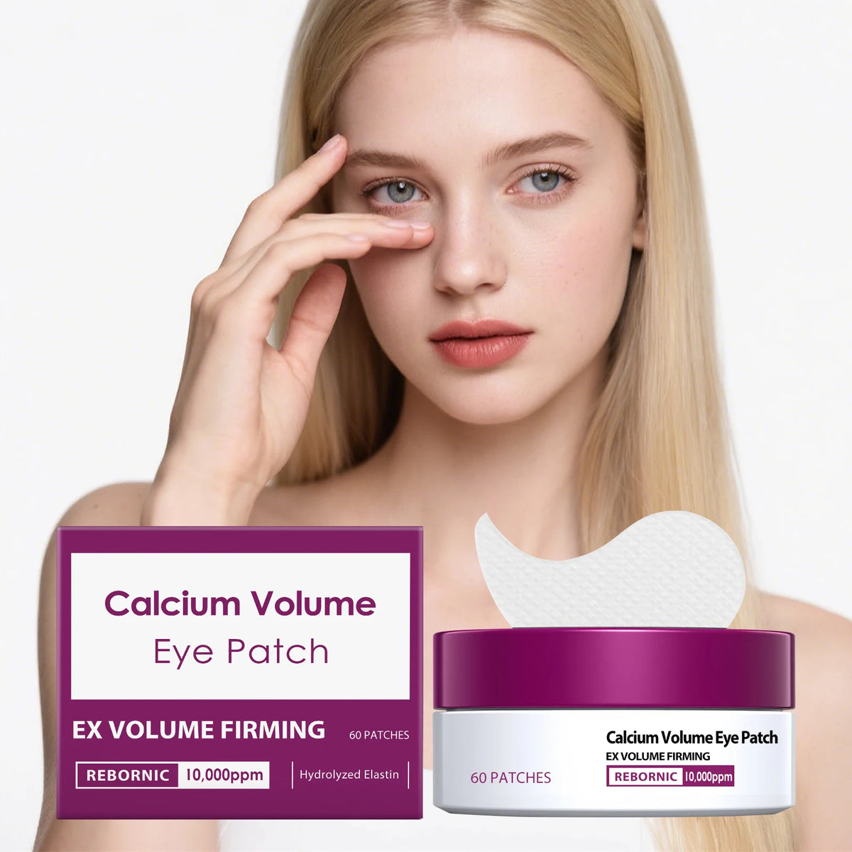 Calcium Volume Eye Patch For Anti-Puffiness Remove Eye Dark Circle Reduce Fine Lines Moisturizing Rejuvenating Firming Eye Masks