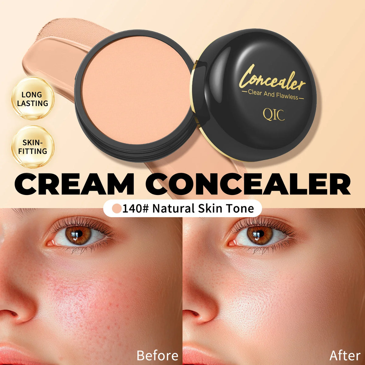 Waterproof Full Coverage Concealer for Tattoos, Scars - Natural Finish Foundation for All Skin Tones & Types