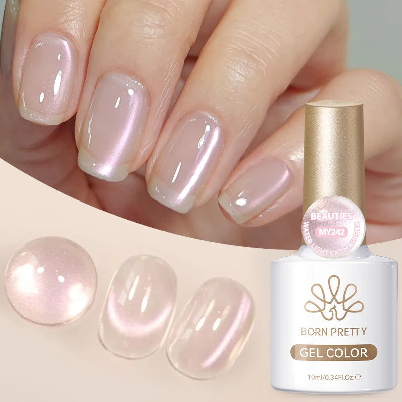 BORN PRETTY 10ml Pink Water Light Cat Magnetic Gel Polish Spaking Glitter UV LED Soak Off Gel Varnish Crystal DIY Manicure