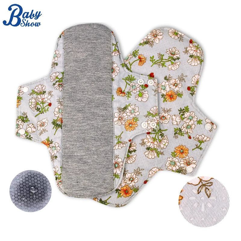 2pcs Reusable Period Pads Keep It In Place Washable Cloth Menstrual Pads Graphene Lining Anti Slip Silicone Design Panty Liner
