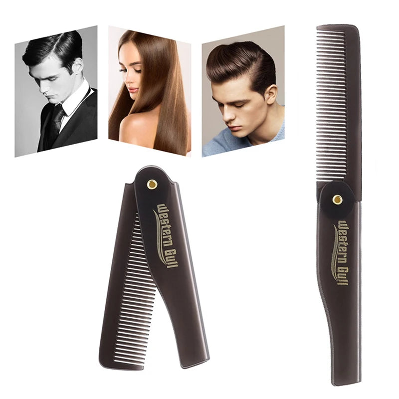 Portable Foldable Pocket Combs Oil Head Plastic Beard Combs Hair Styling Tool Combs For Man Women Folding Comb Barber Hair Tool'