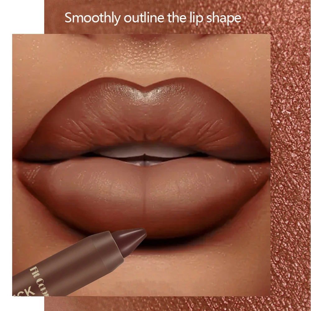 Matte Soft Mist Lip Liner Lipsticks 8 Colors Smooth and Pigmented Non-Stick Chocolate Lipsticks