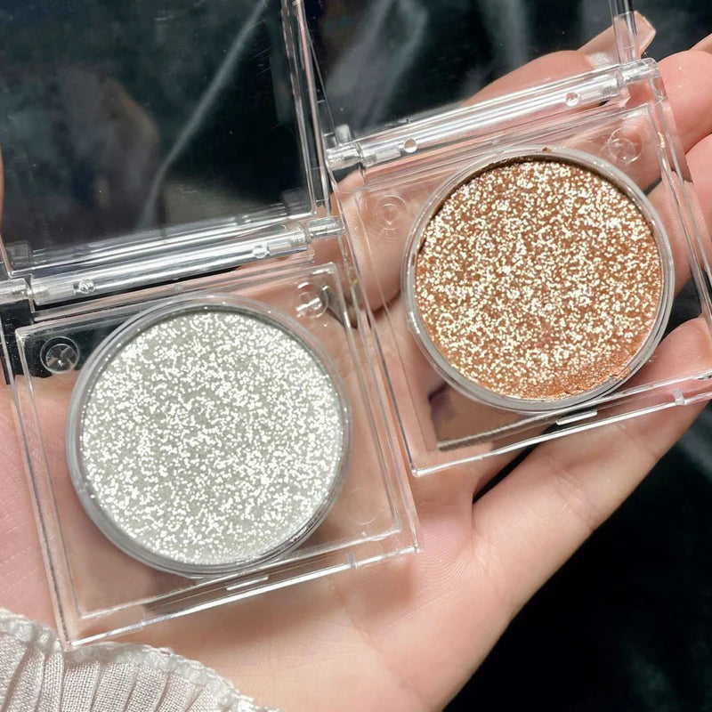 Glitter Eyeshadow Brighten Eyes Make Up Waterproof Shimmer Palettes Monochrome Eye Shadow Pigmented Highlighter Cosmetics