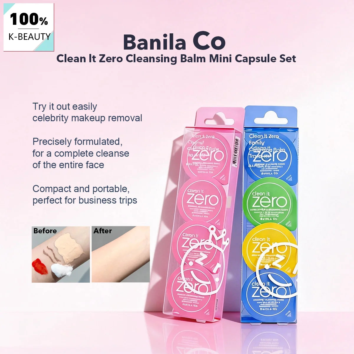 Banila Co Clean It Zero Cleansing Balm Mini Capsule Set 4×3g,Creamy Balm,Deep Makeup Removal,Korean Cosmetic,Korean Makeup