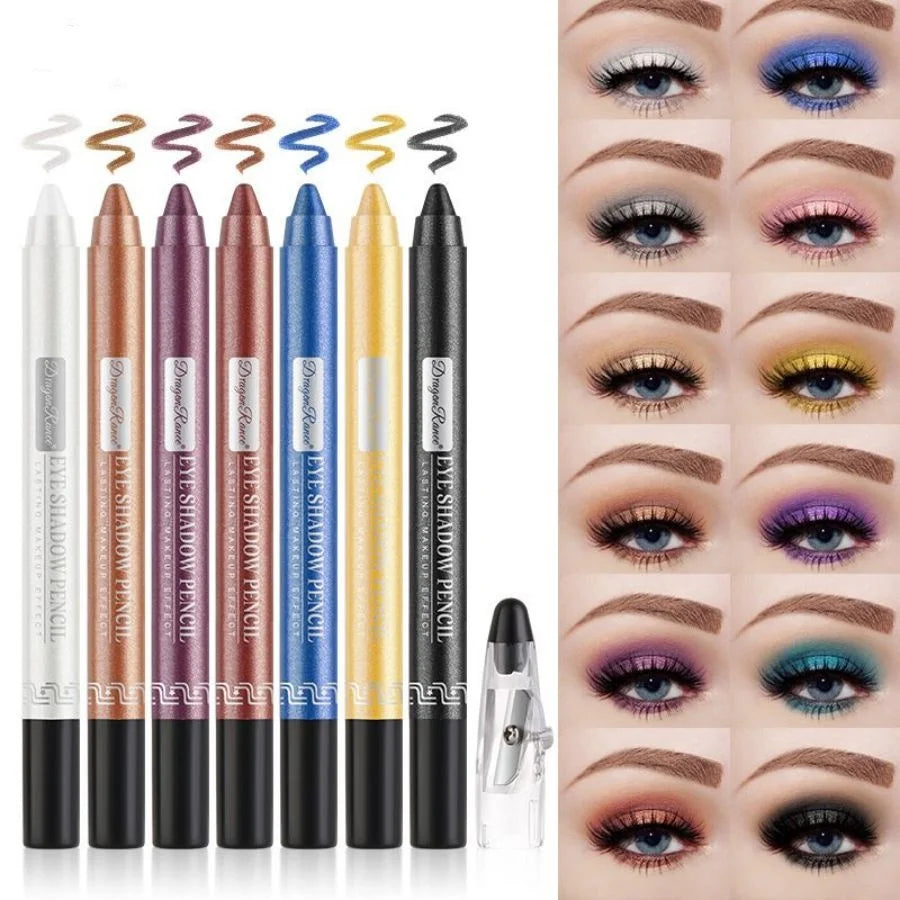 Eyeshadow Pen, Eyeliner Pen, Eyeshadow Stick, Eyeshadow Pen for Lower Eyelid, Pearlescent Eyeshadow Pen with Sharpener, Foaming Pen, Single-Color Eyeshadow Pen, Pearlescent Lower Eyelid Eyeshadow, Highlighter, Smudge-Proof