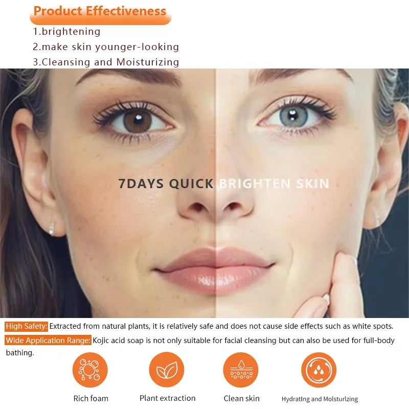 Kojic Acid Handmade Soap Glutathione Frosted Soap Nourishing Skin Moisturizing Facial Care Cleansing Body Care Wash Soap
