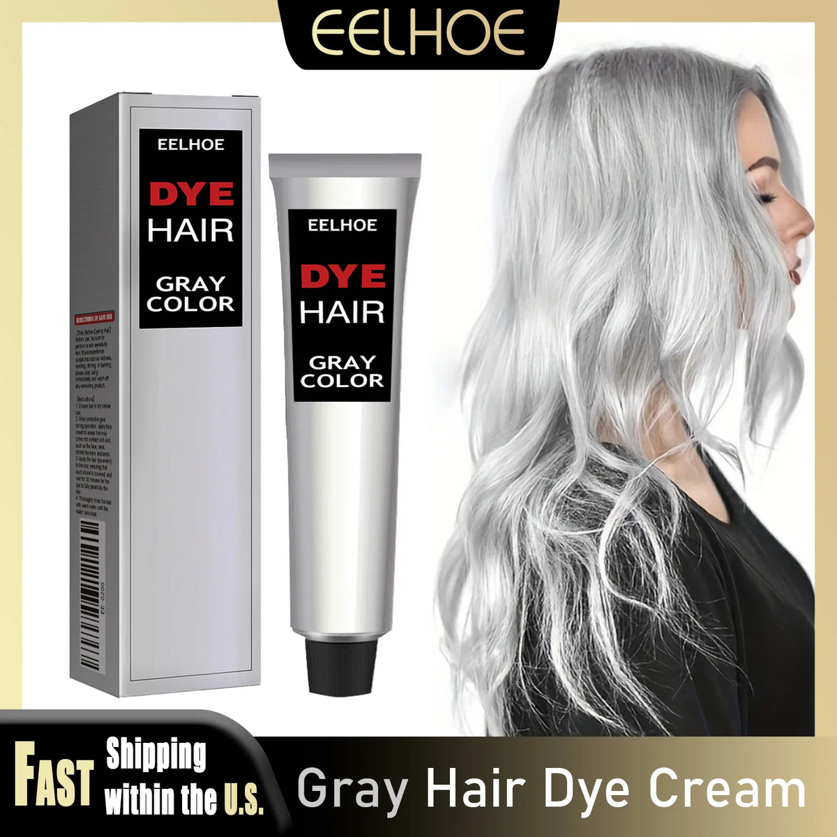 EELHOE Gray Hair Dye Cream Dye Shampoo Covering Primary Color Easy To Get Started Professional Hair Dye Cream For Women Men