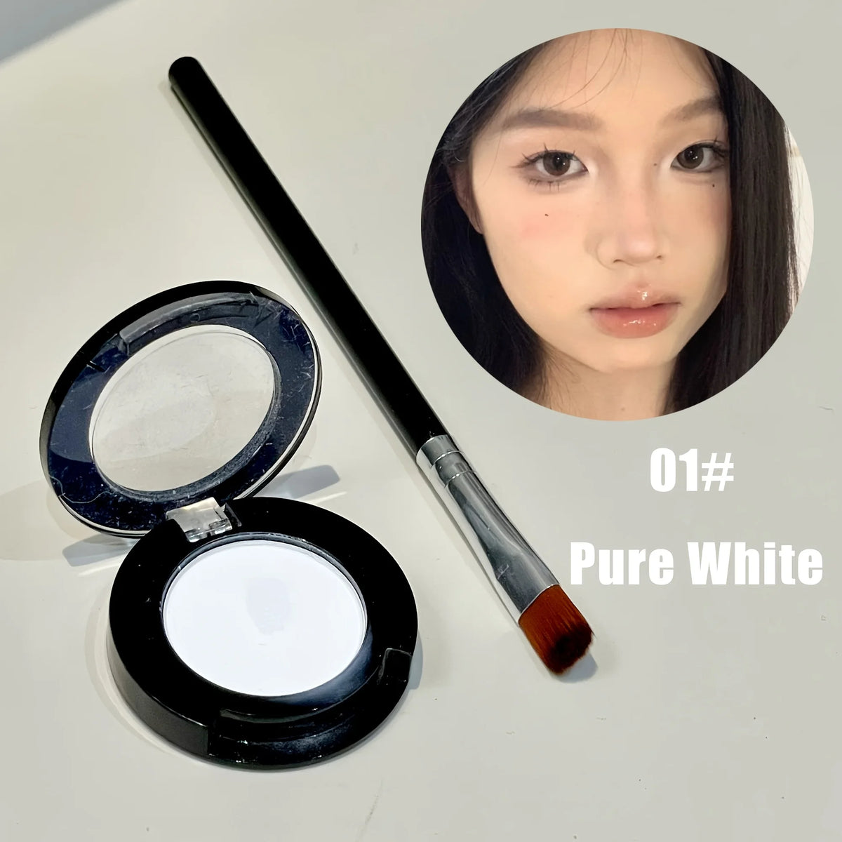Single Matte Eyeshadow with Brush Low Saturation Color under Eye Highlighting Multi Use Makeup Ideal for Holiday Gifting