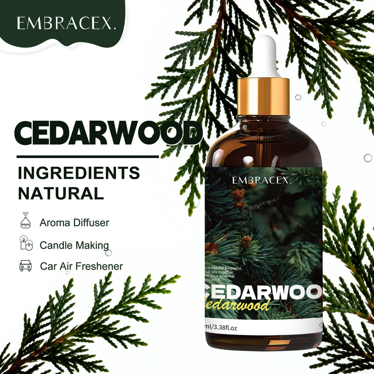 100ml Cedarwood Essential Oil Pure Plant Essential Oil For Humidifier Diffuser Candle Making Home Aroma Gift To Friends