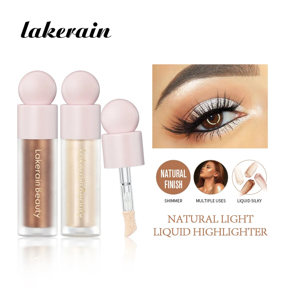 Liquid Highlighter High Glossy Finish Luminizer Makeup Face Body Brighten Long Lasting Glitter Natural Highlight Makeup Cosmetic