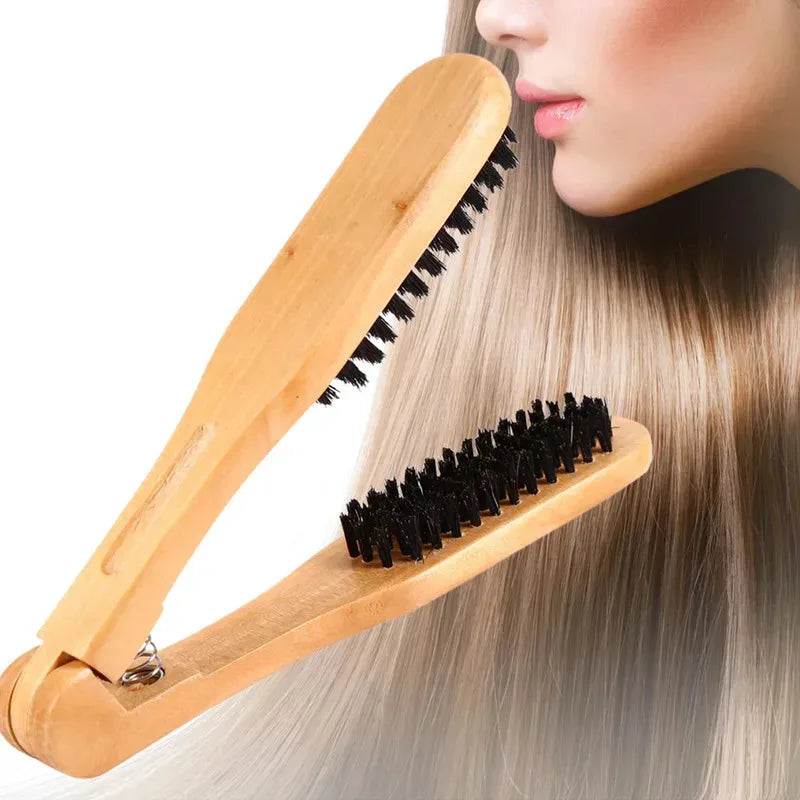Professional Double-Sided Wooden Hair Comb – Anti-Static Styling Brush for Straight Hair Detangle Massage Scalp Hair Care