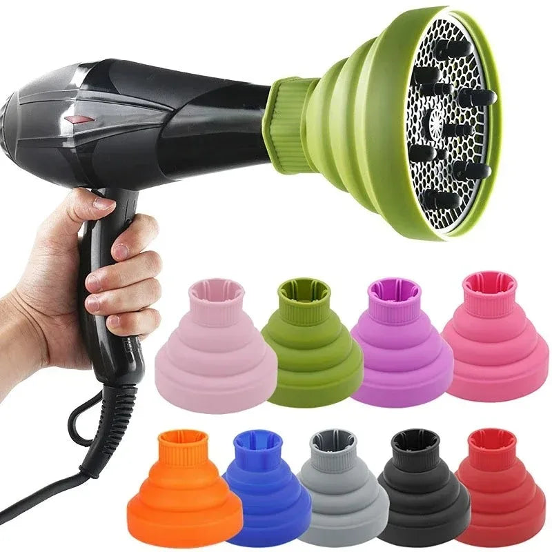 Collapsible Hair Dryer Diffuser Folding Large Curly Hair Attachment Concentrator Universal Foldable Claw Clips for Styling