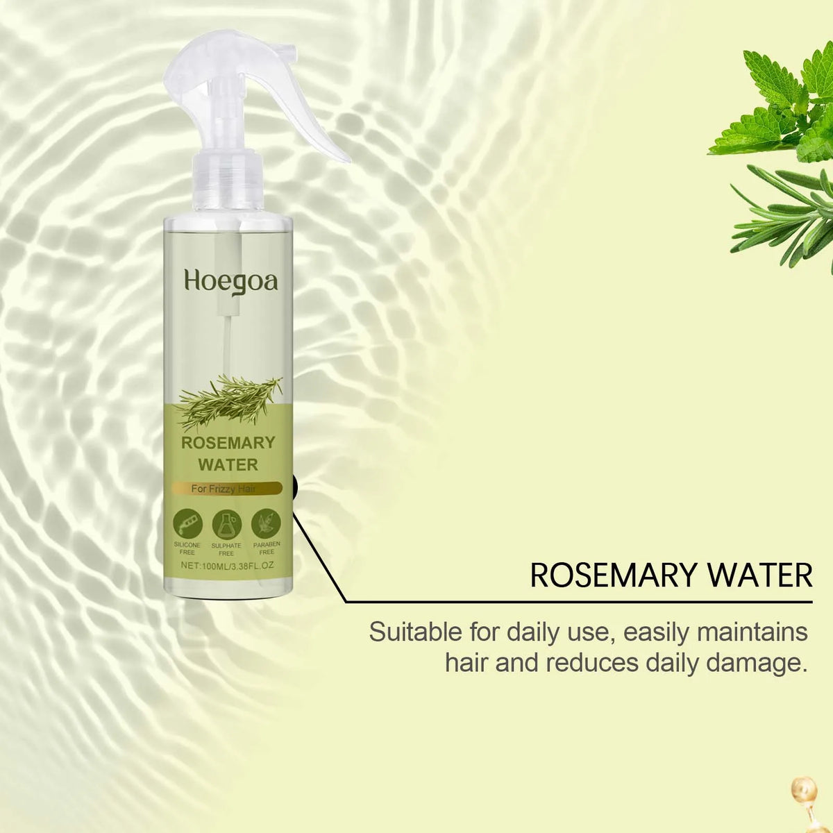 Rosemary Hair Care Spray Mint Tea Tree Extract Oil Control Refreshing Non Greasy Scalp Nourishing Smooth Shine Hydrating Hair Mist