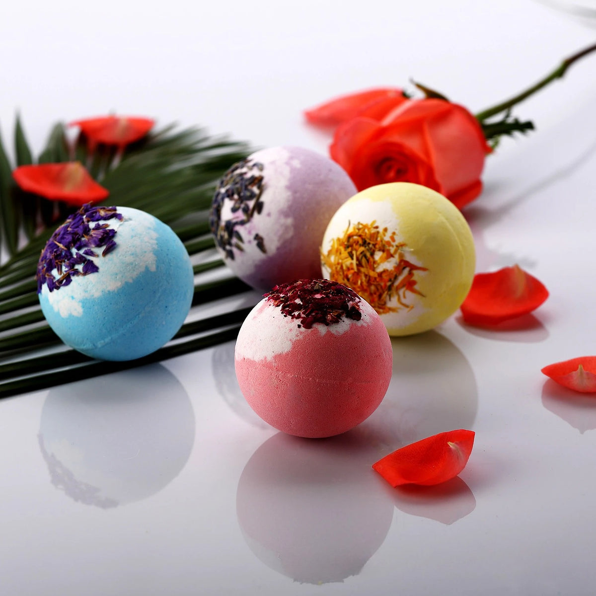 100g Dried Flower Bath Salt Ball Fizzy Bath Soak Hotel Essential Oil Aromatherapy Spa Bubble Bath Body Care Gift