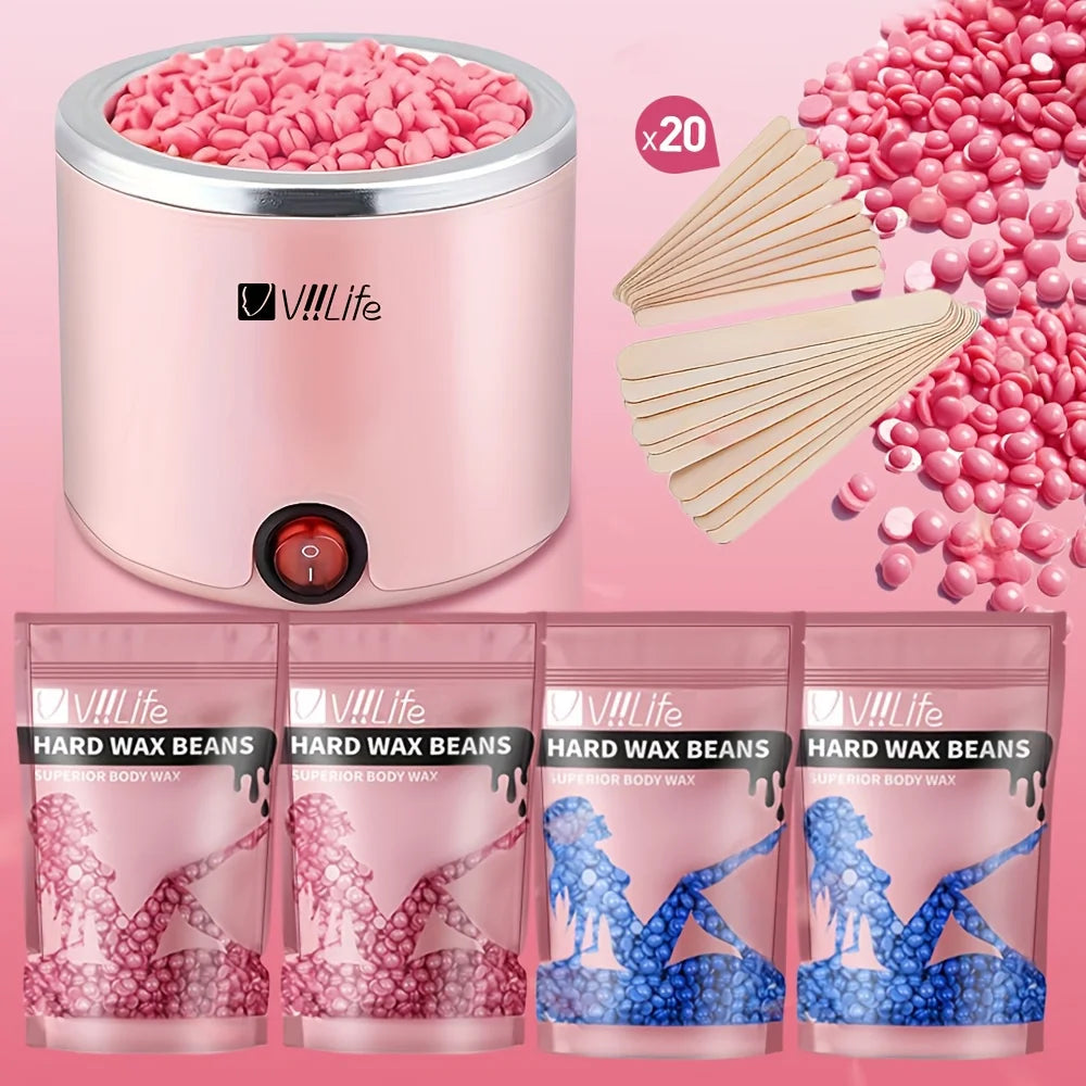 Viilife Wax Heater Machine for Hair Removal Beans Warmer Depilatory Wax-melting Pot Depilation Epilator Heater Wax Machine Kit
