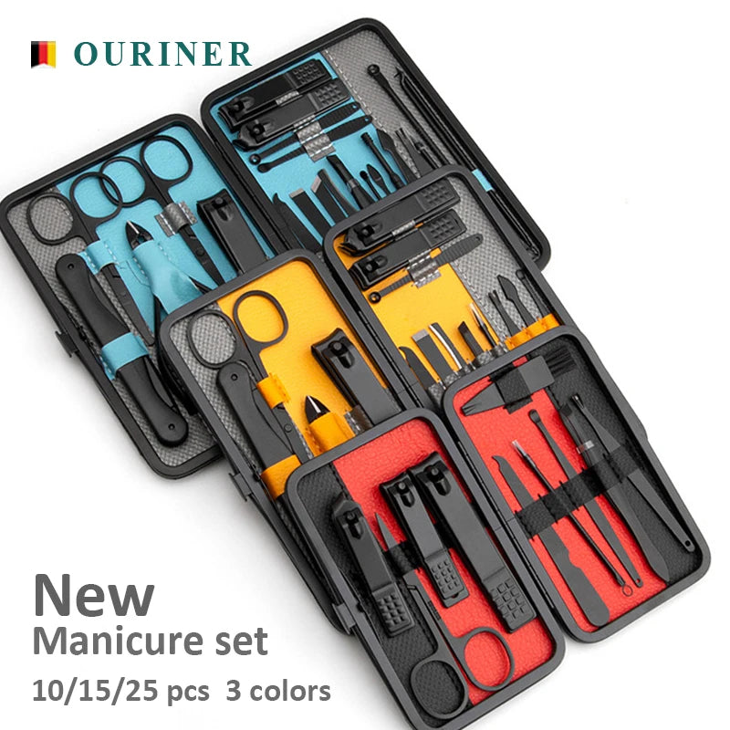 10/15/25Pcs Professional Manicure Set Stainless Steel Nail Clippers Set Idea Packing Manicure Kits Scissors Makeup