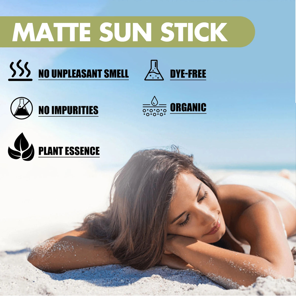Matte Sun Stick UV Protection & Moisturizing Brightening Face Cream Non-Greasy SPF 50+ Sunblock Cream for Summer Travel Size
