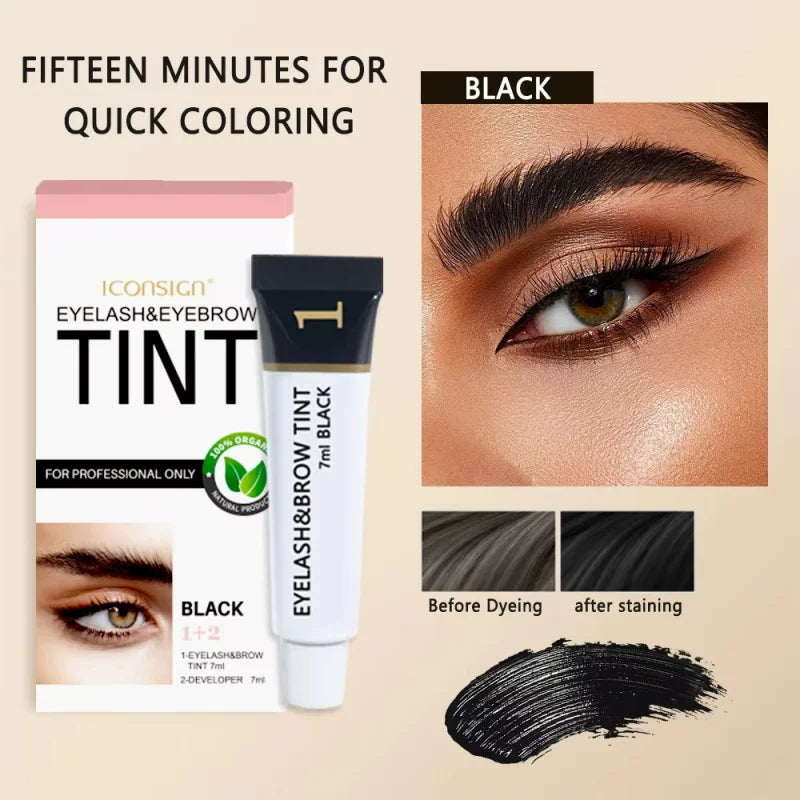 Eyebrow Eyelash Dye Tint Kit Tattoo Eyebrow Mascara Cream Lasting Eye Brow Tint Liquid Paint Brown Black Color Korea Makeup Tool