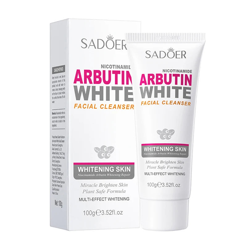 SADOER Niacinamide Arbutin Facial Cleanser Deeply Cleansing Oil Control Moisturizing Blackhead Removal Wash Foam Skin Care
