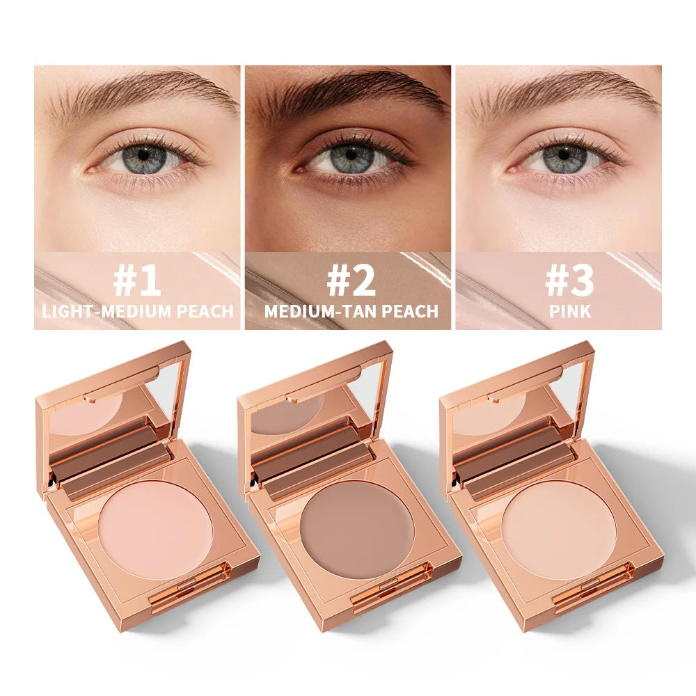 CC Full Colored Clay CC Undereye Corrector Matte Full Coverage Pressed Powder Foundation With Puff Applicator Waterproof Makeup