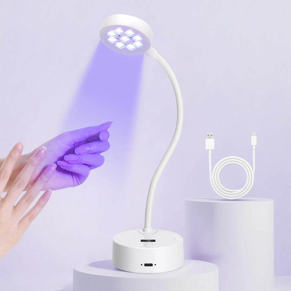 Rechargeable Adjustable UV LED Nail Lamp for Gel Polish Curing Professional Cordless Nail Dryer for Salon and Home Use